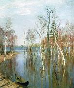 Isaac Levitan Spring, High Water Spain oil painting artist